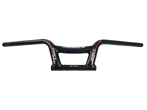 Guidão Monaco Drift Esportivo Baixo Moto Bike Alumínio Ybr Fazer 150 Cg Start Titan Fan Preto Fosco