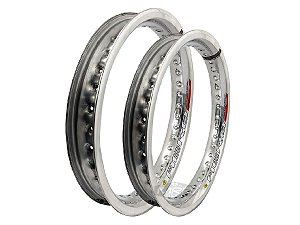 Par Aros em Alumínio Monaco Aero 19x215 e 17x215 Bros 125 150 160 Xre 190 Crosser 150 Prata Cromado