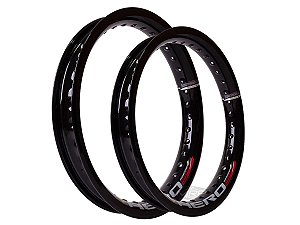 Par Aros em Alumínio Monaco Aero 19x215 e 17x215 Bros 125 150 160 Xre 190 Crosser 150 Preto Brilho