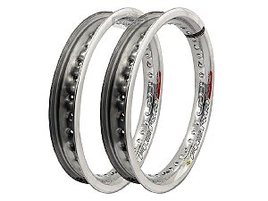 Par Aros em Alumínio Monaco Aero Slim 18x185 e 18x215 Ybr Rd Cg Titan Fan Start Prata Cromado
