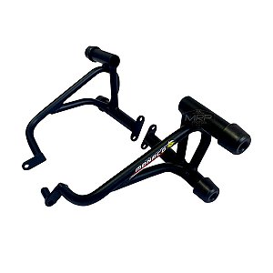 Protetor Motor Carenagem Monaco Único em Alumínio Cg Titan Fan Start 125 150 Preto Fosco