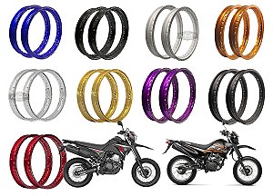 Par Aros em Alumínio Viper Street 17x250 e 17x250 Xtz 250 Lander X Motard Xtz 125 X