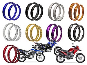 Par Aros em Alumínio Viper Street 19x185 e 17x250 Bros 125 150 160 Xre 190 Xtz Crosser 150