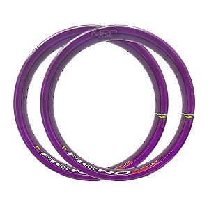 Par Aros em Alumínio Monaco Aero Cg 18x185 e 18x215 Ybr Rd Titan Fan Start Violeta Lilás Roxo