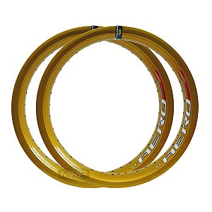 Par Aros em Alumínio Monaco Aero Cg 18x185 e 18x215 Ybr Rd Titan Fan Start Dourado Ouro