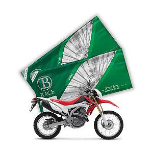 Jogo de Raios Aço Inox Polido 4mm Bace Dianteiro e Traseiro Crf 250 F