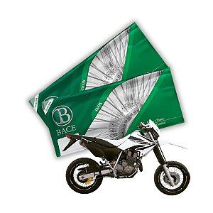 Jogo de Raios Aço Inox Polido 4mm Bace Dianteiro e Traseiro Tornado 250 Motard Para Aros 17