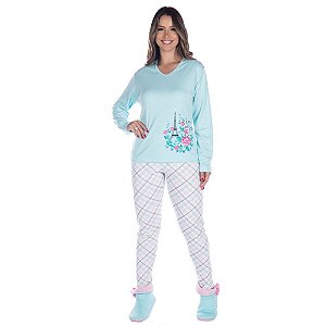 Pijama Plush Inverno Juvenil Bolso Na Frente Canguru Victory no Shoptime