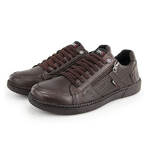 Sapatênis Masculino Com Zíper Lateral 312-1002 Café