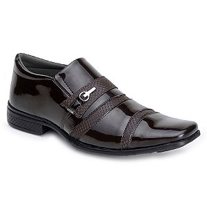 Sapato Social Masculino Conforto Giolo 803 Café Verniz