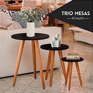 Kit Trio de Mesinhas Jogo de Mesas Lateral Decorativa