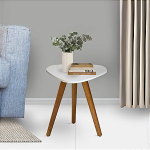Mesa Lateral Sala Pé Palito Decorativa Tampo Orgânico Para Interiores
