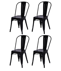 Kit Cadeiras Jantar Mesa Tolix - Preta
