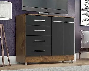 Comoda Armário Com 4 Gavetas 2 Portas Infantil