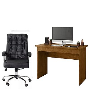 Kit Home Office Mesa de Estudo e Cadeira Diretor Presidente