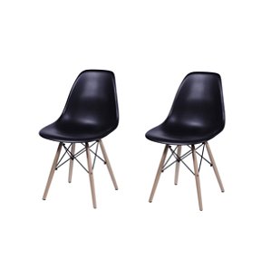 Kit 2 Cadeiras Sala Jantar Escritório Eiffel - Preto