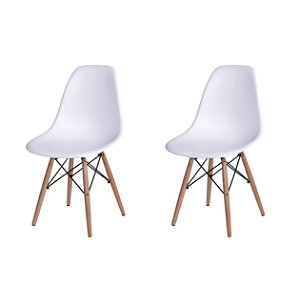 Kit 2 Cadeiras Sala Jantar Escritório Eiffel - Branca
