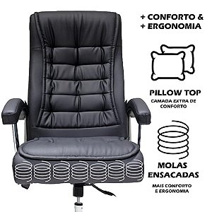 Cadeira de Escritório Presidente Ergonômica Com 42 Molas Ens
