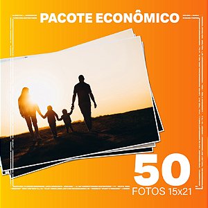 Pacote econômico 50 fotos 15x21 (fosco/brilho) - Papel fotográfico FUJI
