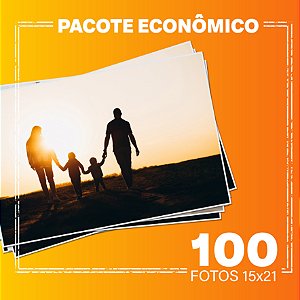 Pacote econômico 100 fotos 15x21 (fosco/brilho) - Papel fotográfico FUJI