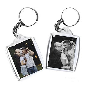 CHAVEIRO ACRILICO RETANGULAR 3X4 C/ 2 FOTOS PERSONALIZADO