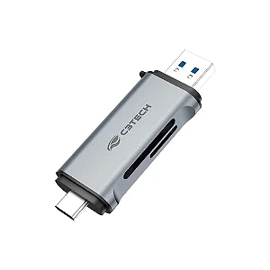 Leitor De Cartão USB-C/USB 3.0 SD e Micro SD/TF 5 Gbps HU-L50 C3tech