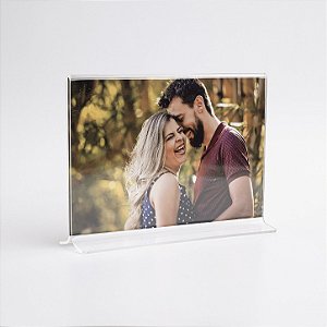 Display acrílico para foto 10x15 CM de mesa tipo T horizontal