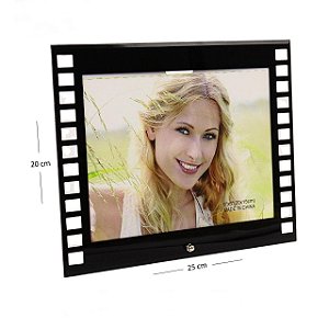 Porta Retrato de Vidro 15x20 Design de Filme Preto