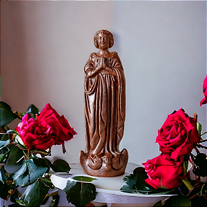 Imagem de Nossa Senhora Aparecida com cabelo curto sem base em terracota