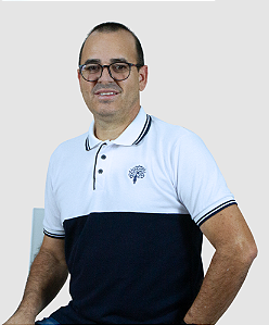 Camisa Polo Masculina - Azul e Branco
