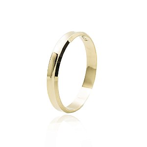 Aliança Ouro 10K 416 Côncava Chanfrada