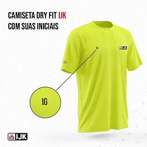 Camiseta Dry Fit IJK (Personalize com suas iniciais, coloque até 3 letras no Campo Nome)