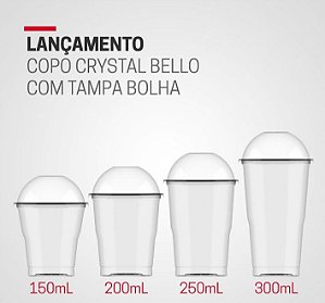 Copo bolha + tampa 250 ml 60 unidades