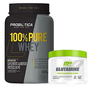 100% Pure Whey 900g - Probiótica + Glutamina 150g MP