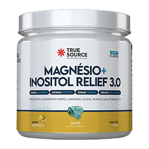 Magnésio Inositol + Relief 3.0 - Sabor Maracujá - True Source