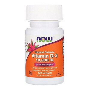 Vitamina D-3 10.000ui 120 softgels (importada) - Now Foods