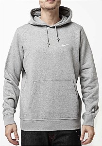 Moletom Nike Club Swoosh Solo Fleece Cinza