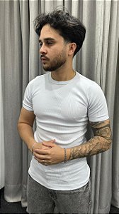 Camiseta Canelada Slim Branca