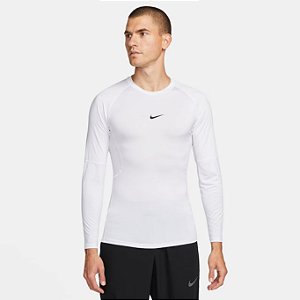 Camiseta Nike Pro Dri-Fit Long Sleeve Branca