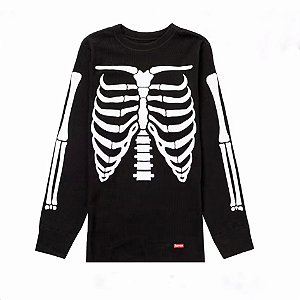Camiseta Long Sleeve Supreme X Hanes Termal Crew Preta