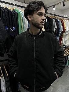 Jaqueta Bomber Basic Black Ocre