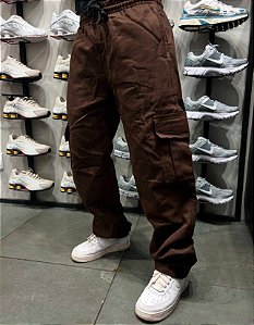 Calça Cargo Baggy Basic Marrom