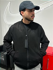Jaqueta Bomber Basic Black Suede Off