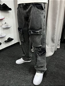 Calça Jeans Cargo Ultility Stoned