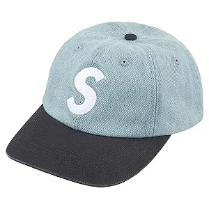 Boné Supreme Pigment Coated 2-Tone S Logo 6-Panel Denim FW25-W1