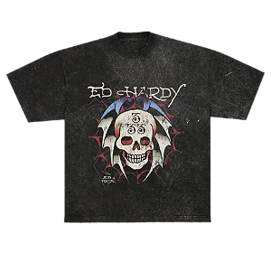 Camiseta Ed Hardy x Matuê Bat Skull Estonada
