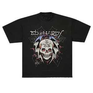 Camiseta Ed Hardy x Matuê Bat Skull Preta