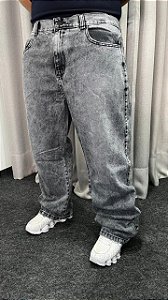 Calça Jeans Baggy Cinza Estonada Destroit