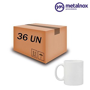 Caixa 36 Canecas Branca de cerâmica para Sublimação importada AAA METALNOX