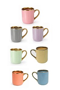 Caneca Imperial Colorida Alça e Borda Cromada 325ml Sublimação